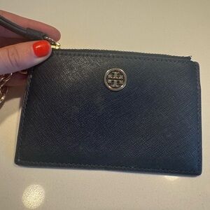 NAVY & GOLD - TORY BURCH Wallet w/ Keychain